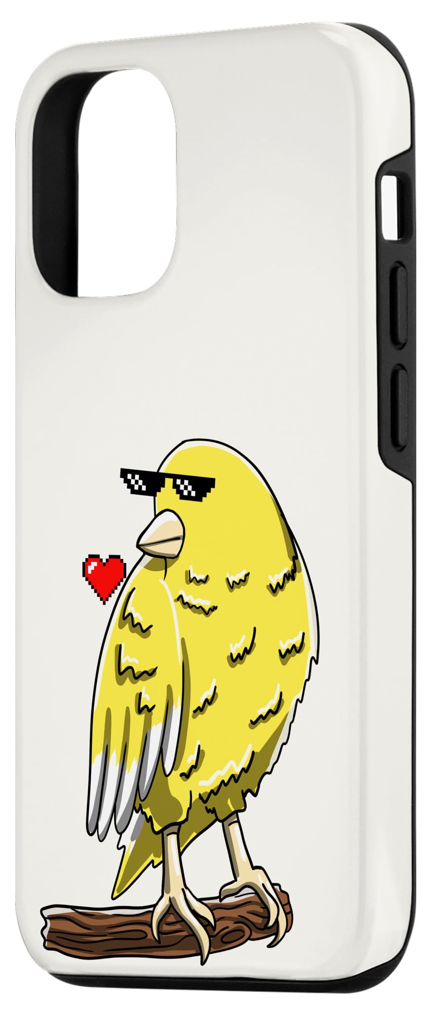 iPhone 12/12 Pro Case - Cute Canary Bird with Heart Design - Perfect Gift for Bird Lovers & Songbird Enthusiasts - Durable Phone Cover for Everyday Use & Nature Appreciation