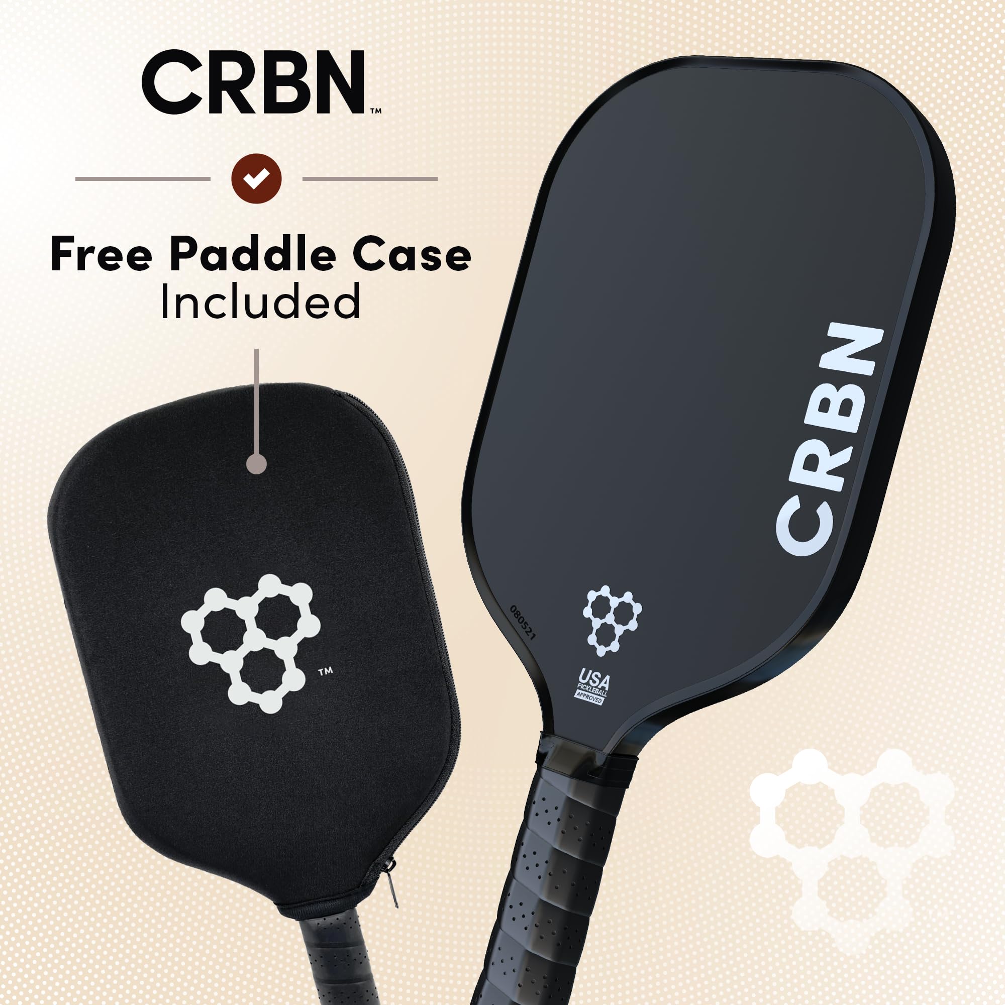 Premium CRBN1 & CRBN2 Carbon Fiber Pickleball Paddles - Honeycomb Poly Core for Power & Control - Ideal for Tournaments & Recreational Play