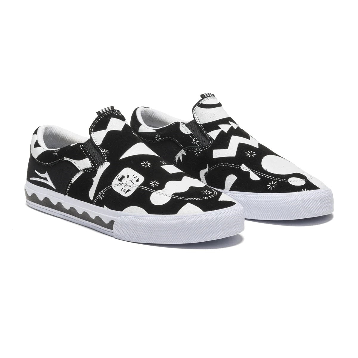 Lakai Owen VLK Skate Shoes - Black, White & Suede - High-Performance Skateboarding Shoes for Street & Park Riding