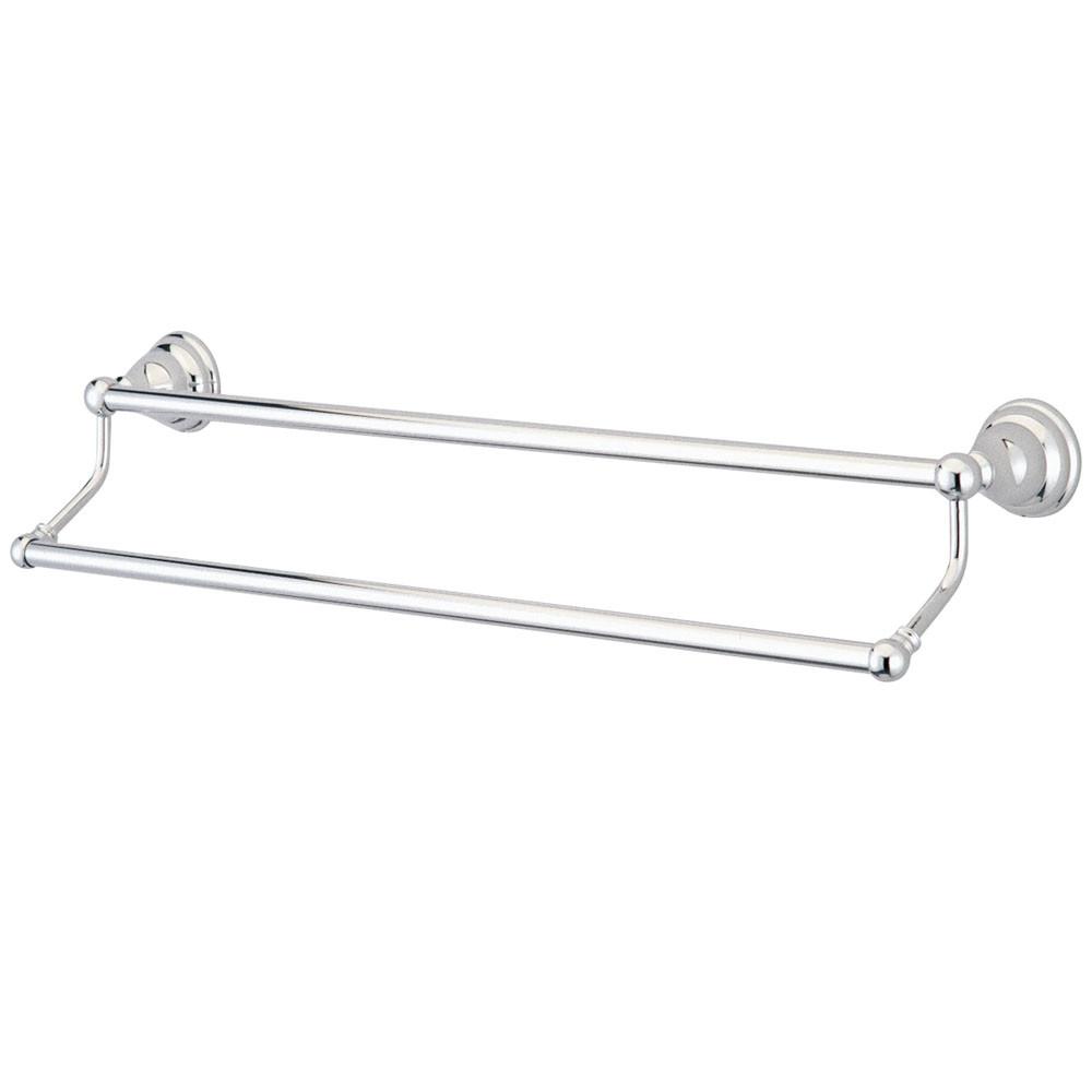 Chrome 24-Inch Double Towel Bar - Premium Bathroom Towel Rack with Heavy Duty Mounting for Bathroom, Spa & Hotel Use - BA5563C