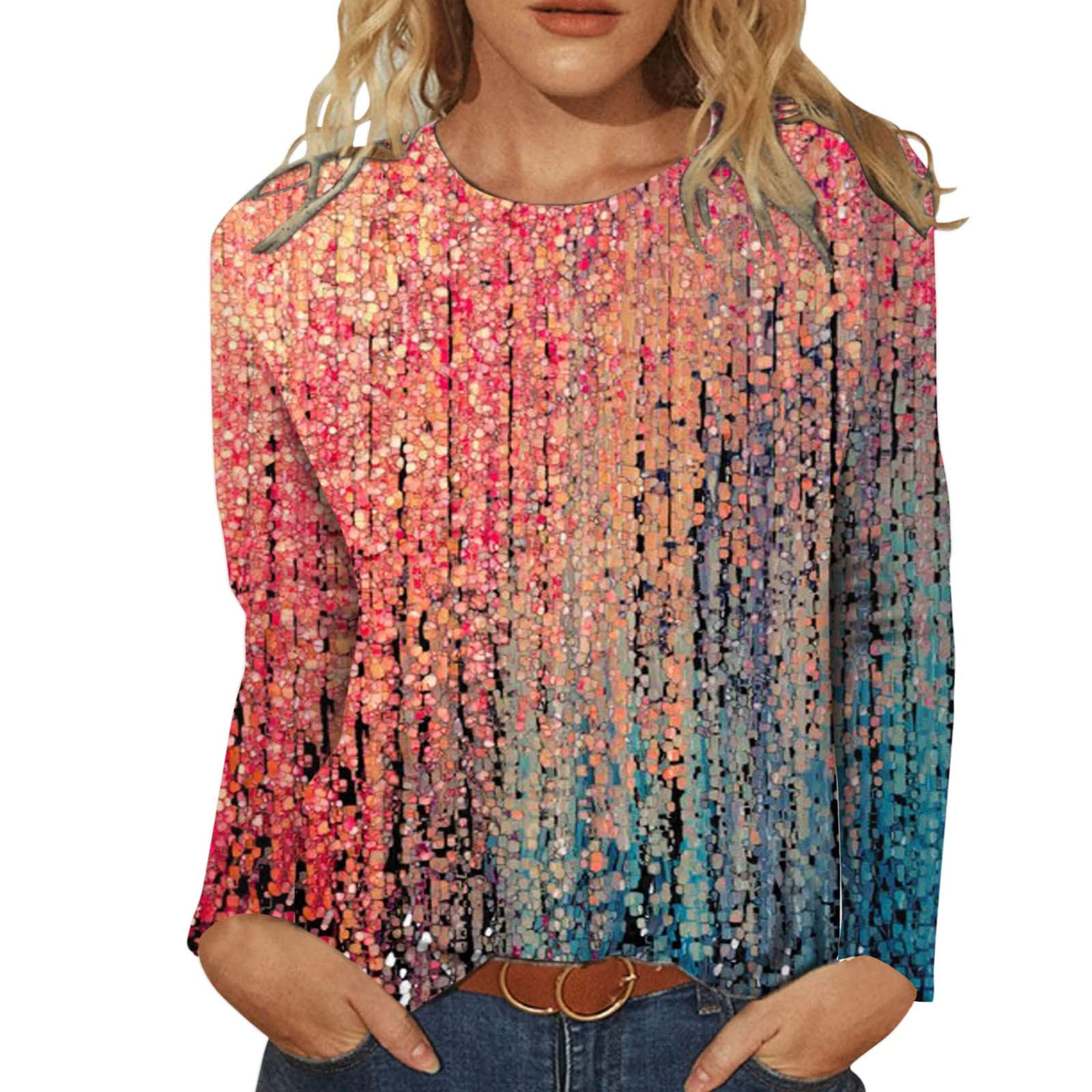 Daoucixia Women's Casual 3/4 Sleeve T-Shirt - Cute Fashion Print, Loose Fit Lightweight Henley Top for Everyday Wear | Perfect for Work, Weekend & Summer Outfits