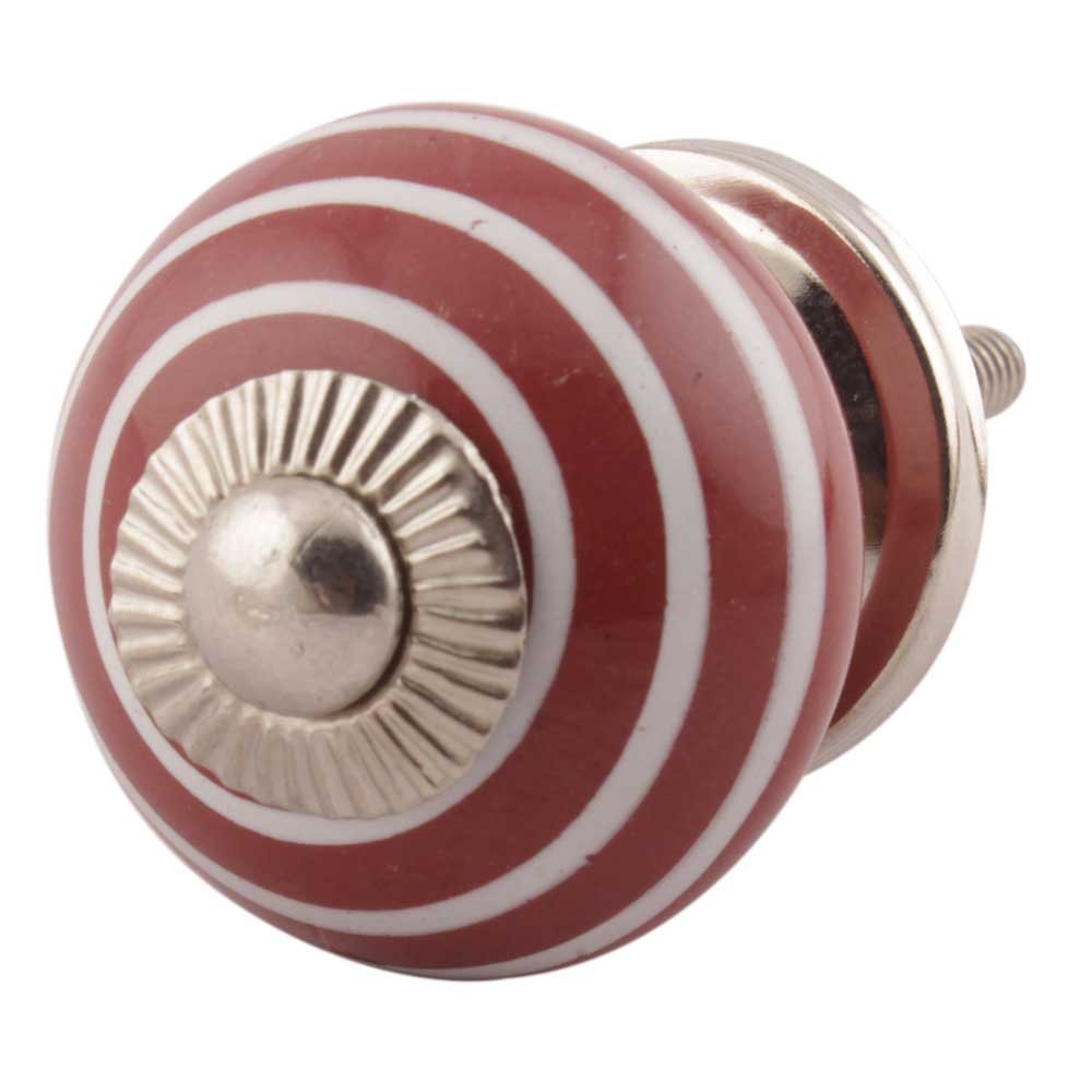 IndianShelf 14-Piece Striped Cherry Ceramic Drawer Knobs - Elegant Kitchen Cabinet & Dresser Hardware Pulls for Home Decor | Perfect for Cabinets, Drawers, and Furniture Upgrades