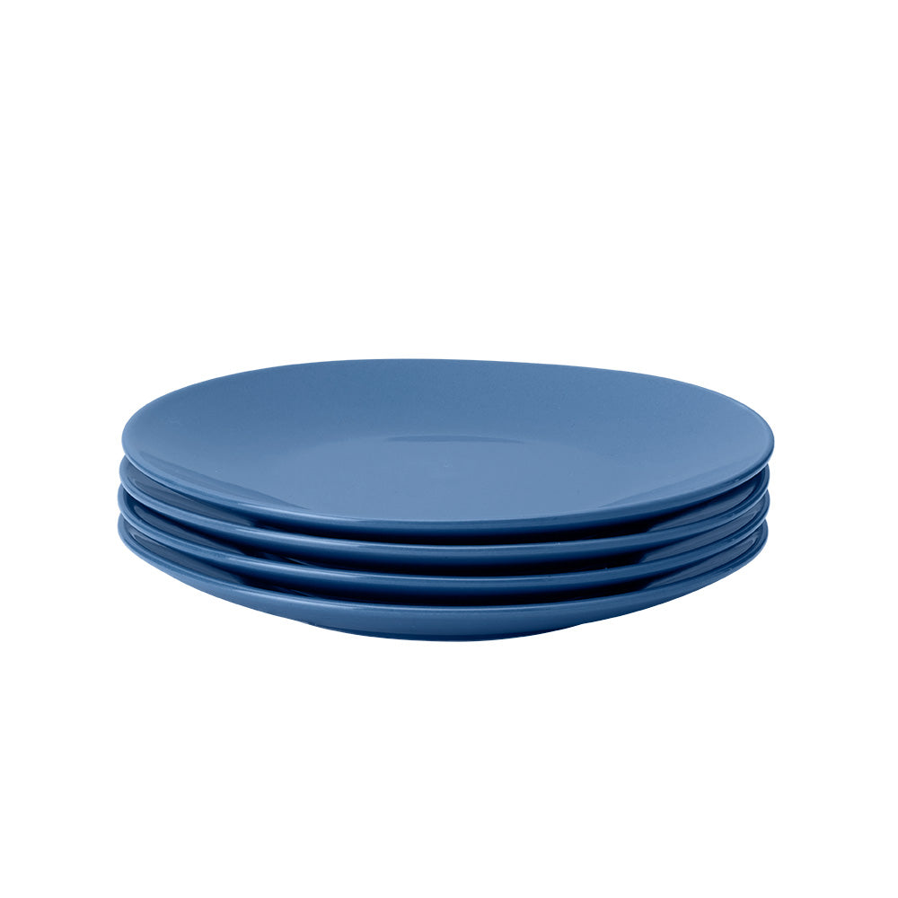 Ocean Side Plates 4 Piece Set - 8 Inch Ceramic Dinner Plates for Beach Themed Dining, Outdoor Picnics & Coastal Home Decor - Durable & Stylish Dishware