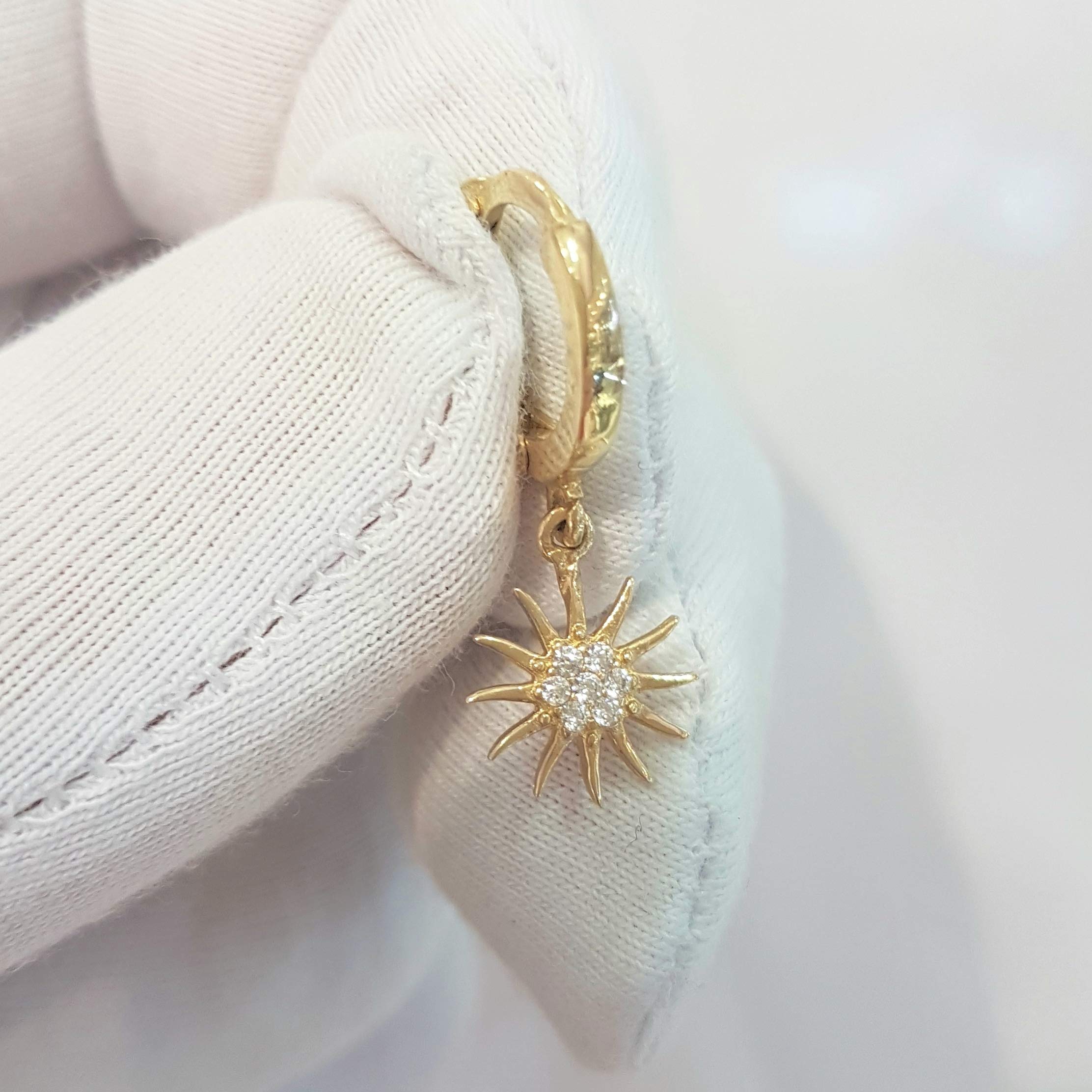 14K Solid Gold Dangle Hoop Earrings for Women - Elegant Sun Drop Design, Perfect Birthday & Christmas Gift for Her, Mom Jewelry - Ideal for Summer Outfits, Beach Vacations & Special Occasions