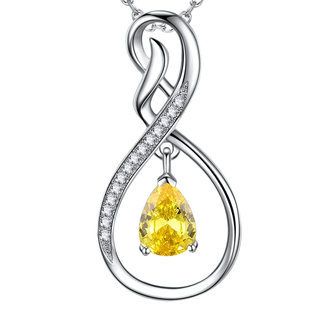 Forever Love Infinity Necklace for Women - March April May Birthstone Jewelry (Aquamarine, Emerald) - 925 Sterling Silver Birthday Gift for Wife, Mom, Her - Perfect for Anniversaries, Valentine's Day & Special Occasions