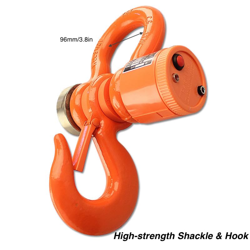 **5000kg (11000lb) Wireless Digital Crane Scale with Remote - Heavy Duty 5T Industrial Hanging Scale, Rechargeable Battery, 2kg Division, Includes Shackle & Hook, Handheld Meter - Perfect for Construction, Warehousing & Shipping**