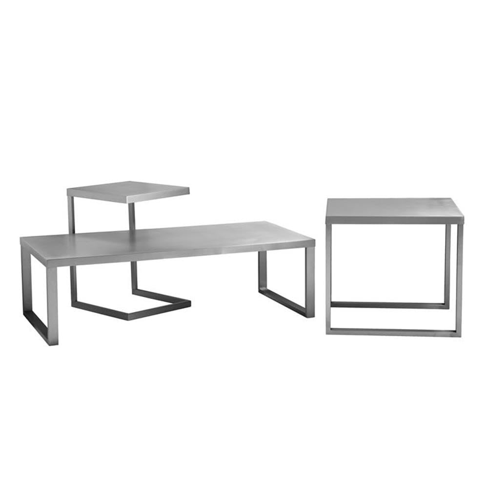 Modern Clark Side Table in Silver - Stylish & Compact Nightstand for Bedroom, Living Room, or Office
