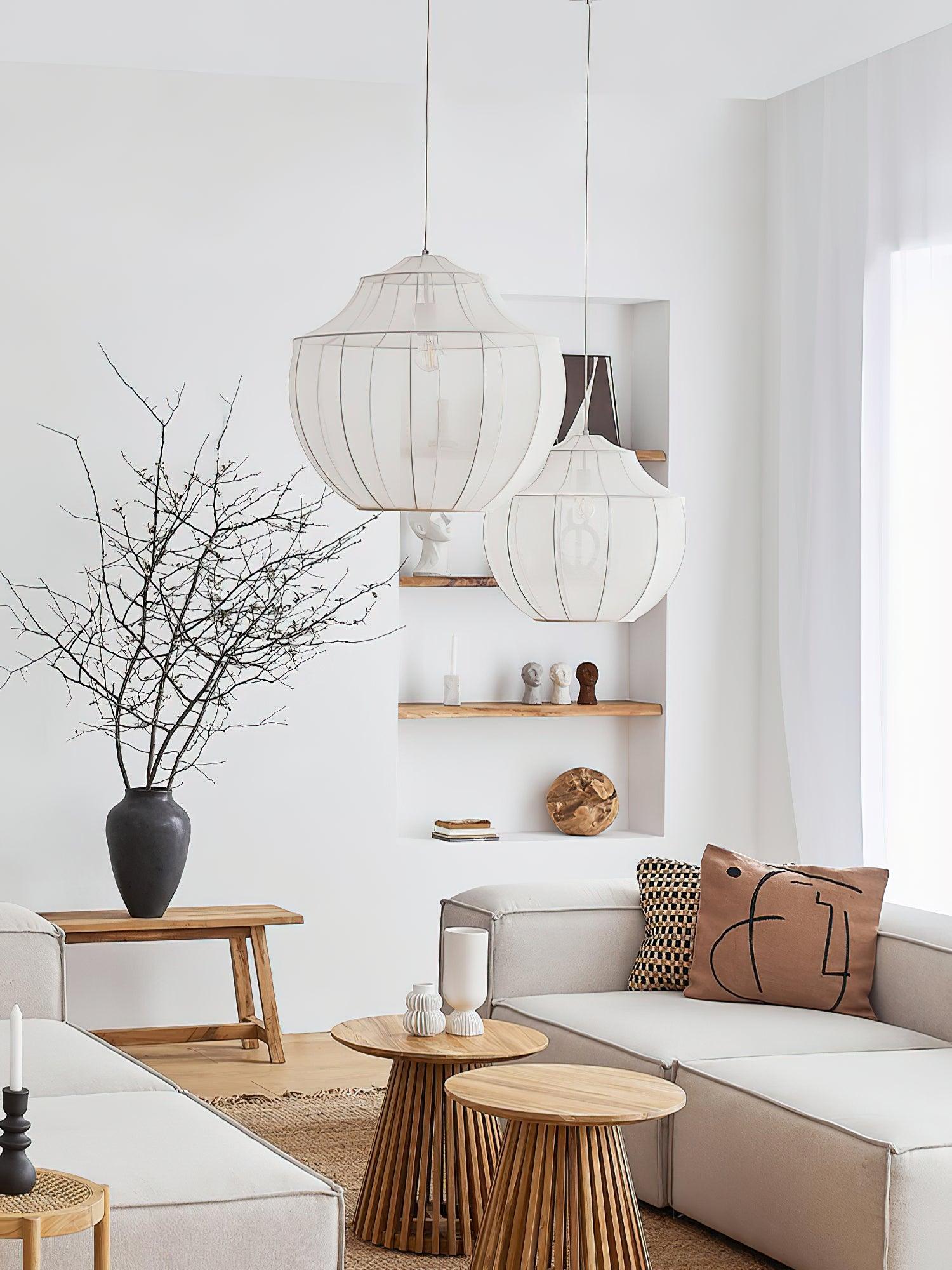Modern Beau Mesh Pendant Light - Elegant Hanging Fixture for Kitchen Island, Dining Room & Bedroom Lighting - Dimmable LED Chandelier with Adjustable Height