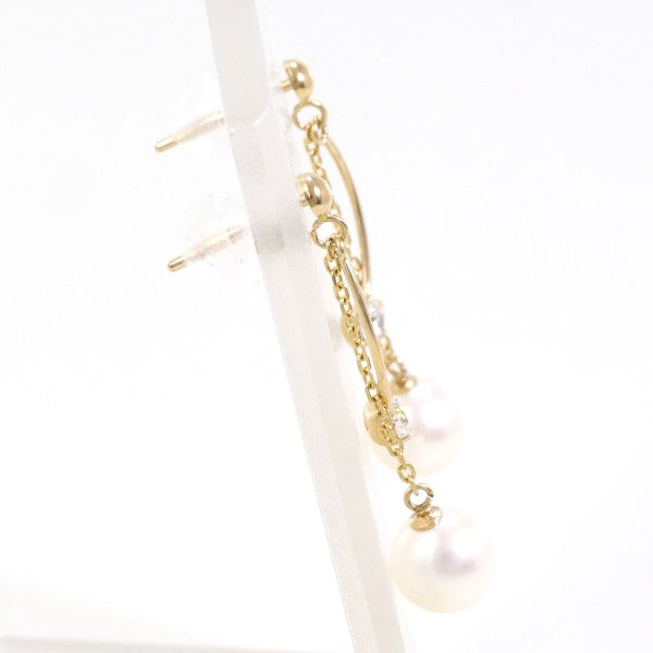 10K Yellow Gold Pearl and Zirconia Stud Earrings for Women - Elegant Cubic Zirconia and Cultured Pearl Jewelry Gift for Birthday, Anniversary, Wedding, Party & Special Occasions
