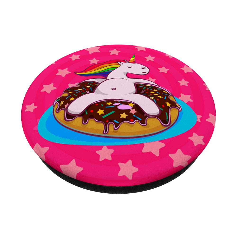 Unicorn Donut Lover Phone Grip Stand - Cute Pop Socket for iPhone & Samsung - Hot Pink Star Design - Perfect for Selfies, Gaming & Daily Use