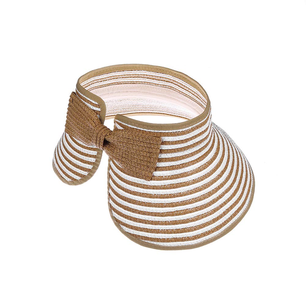 Kids Summer Sun Hat - Wide Brim Roll-Up Straw Beach Hat with Bow for Girls & Teens | UV Protection for Outdoor, Beach, Pool, and Park Activities