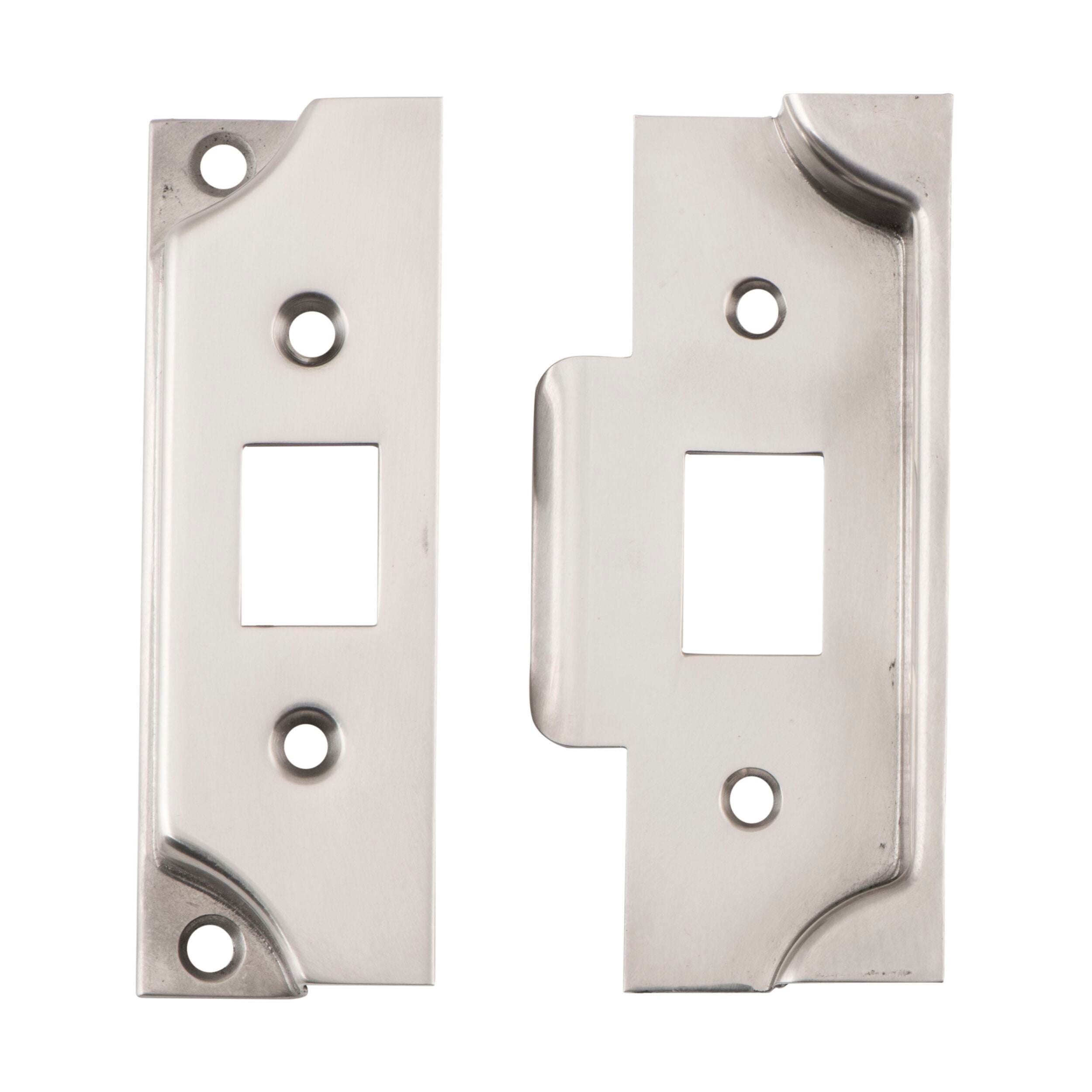 6245 Tube Latch Split Cam Face Plate & Striker Kit - Satin Nickel Finish (H95xW38mm) - Perfect for Cabinet Doors, Wardrobes, and Furniture Hardware Installation