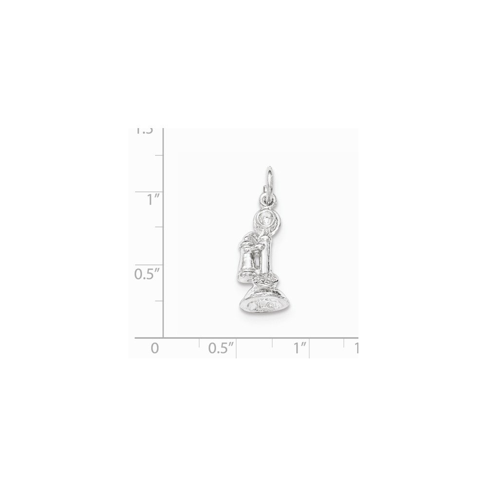 Vintage 925 Sterling Silver Old Fashioned Phone Charm Pendant - Elegant Jewelry Gift for Women, Perfect for Necklaces, Bracelets & DIY Crafting