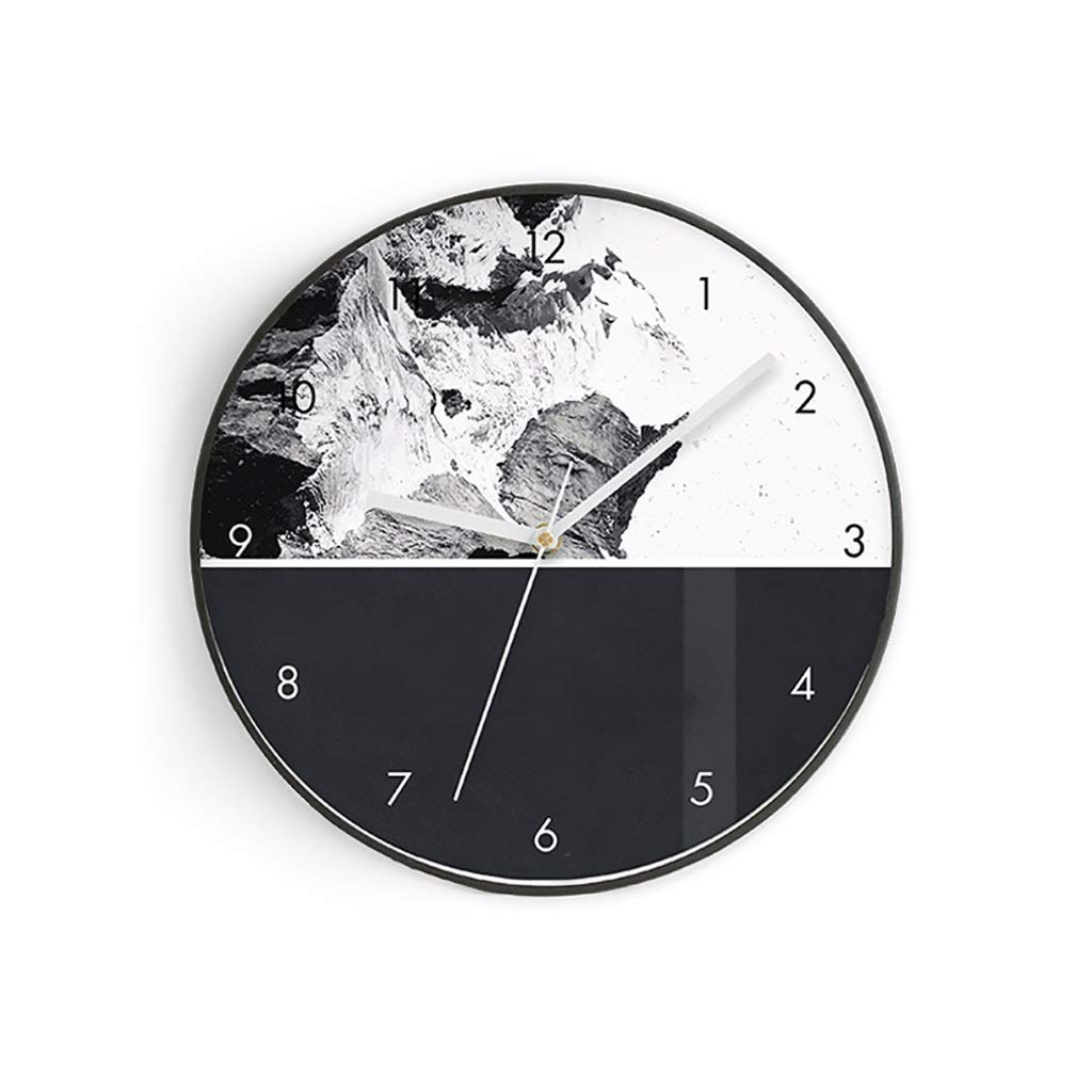 YONGJUN 12 Inch Modern Wall Clock - Silent Non-Ticking Battery Operated, Creative Personality Home Decor for Kitchen, Living Room, Bedroom & Office (30cm, Black) - Perfect for Gift Giving & Wall Art Display