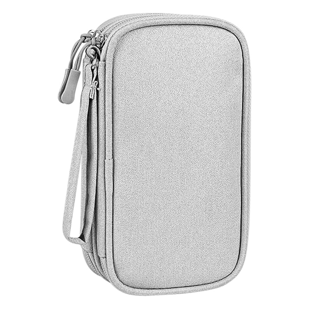 Travel Cable Organizer Bag - 3-Layer Water-Resistant Electronics Accessories Pouch, Portable All-in-One Gadget Storage Case (Grey) | Perfect for Business Trips, Commuting & Home Organization