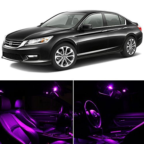 2013-2017 Honda Accord Interior LED Lights Replacement Kit - Fuchsia Purple Car Accessories (8-Piece Set) for Enhanced Cabin Lighting & Custom Style