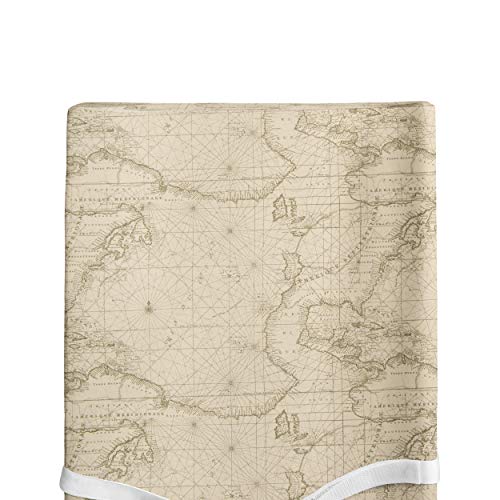 Glenna Jean Air Traffic Changing Pad Cover - Blue & Red Map Print for Baby Nursery & Travel - Soft & Waterproof Diaper Changing Mat Cover for Boys & Girls