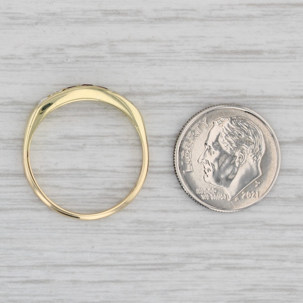 0.46ctw Ruby and Diamond Ring in 18k Yellow Gold - Stackable Wedding Band Size 8.5 - Perfect for Anniversary Gifts, Bridal Jewelry & Everyday Elegance