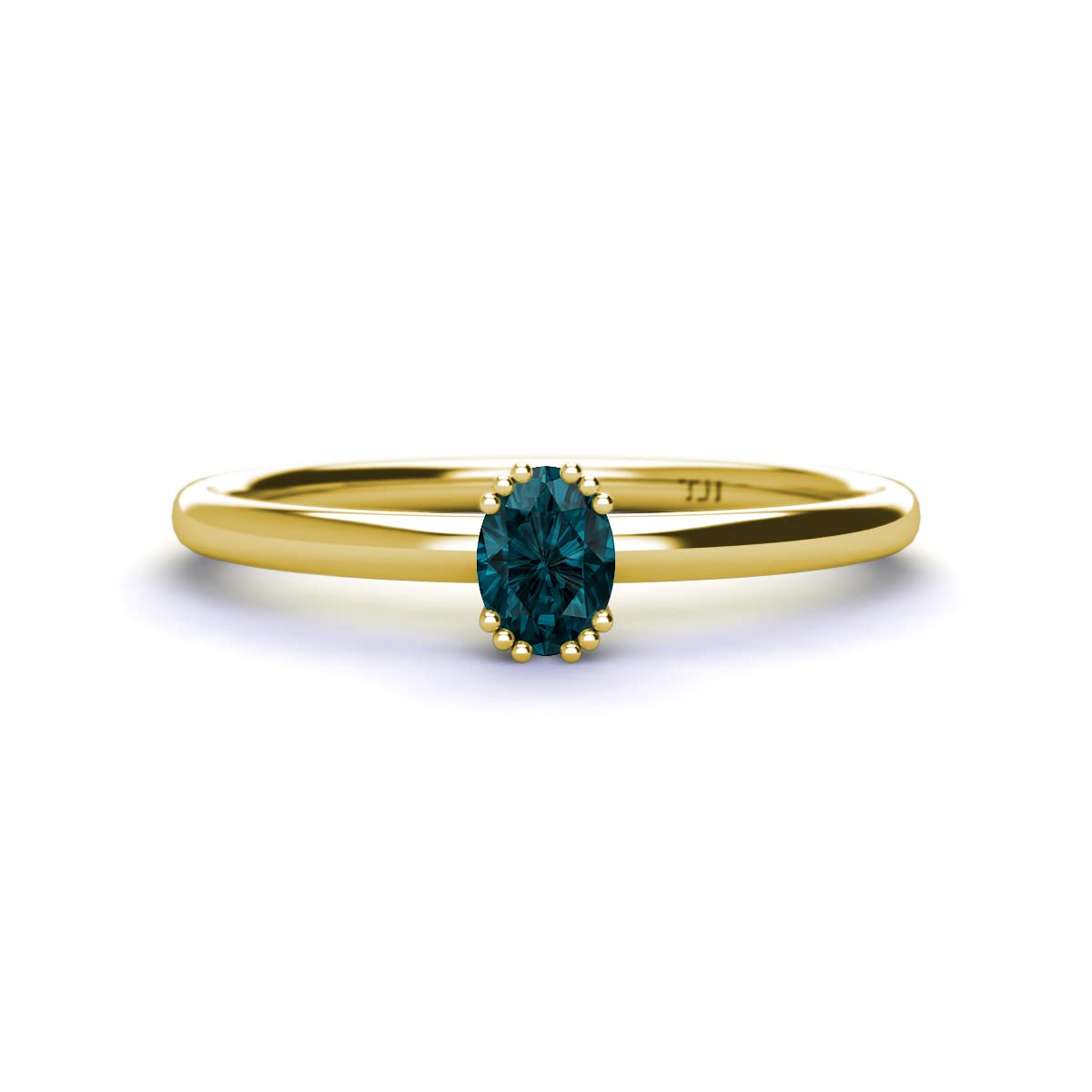 TriJewels 1/2 Carat Oval Cut London Blue Topaz Solitaire Engagement Ring for Women in 14K Gold - Perfect for Proposals, Anniversaries & Special Occasions