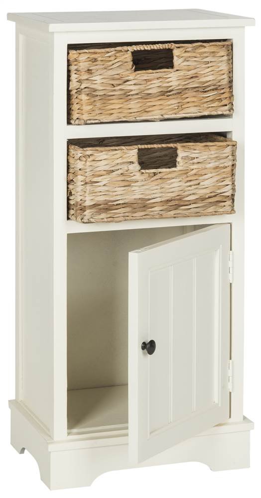SAFAVIEH American Homes Collection Connery Distressed White Cabinet - Vintage Style Storage Cabinet for Living Room, Bedroom & Entryway