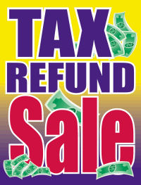 Tax Refund Sale Vinyl Window Sign - Waterproof & Durable Store Promotion Decal for Retail Shops & Businesses