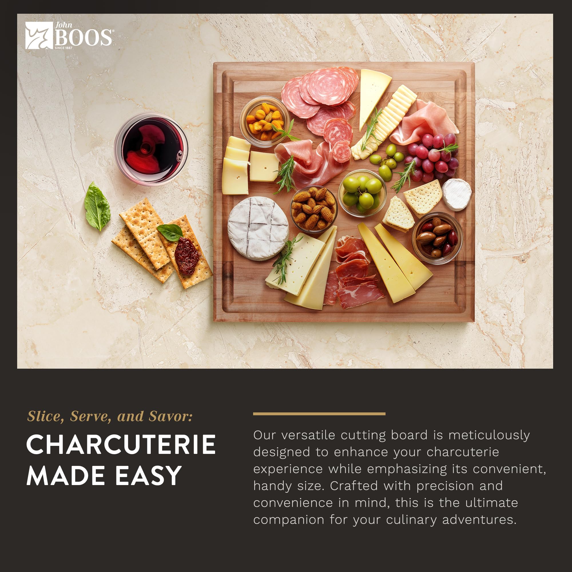 Premium John Boos CB Series Large Reversible Maple Wood Cutting Board with Juice Groove - 15