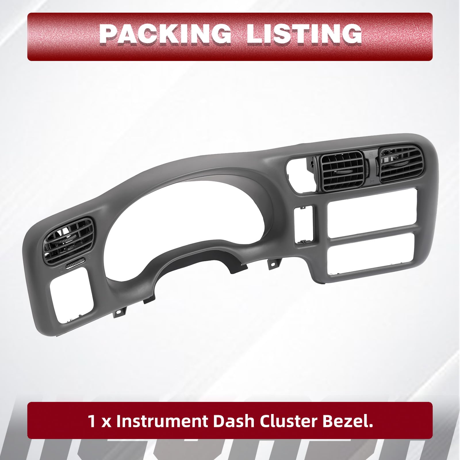HECASA ABS Plastic Gray Dashboard Radio Panel Compatible with 1998-2002 Chevy Chevrolet S10 Blazer & GMC Jimmy - Single Din Radio Bezel Replacement for Enhanced Car Audio Upgrade | Perfect for DIY Car Stereo Installation and Dash Repair