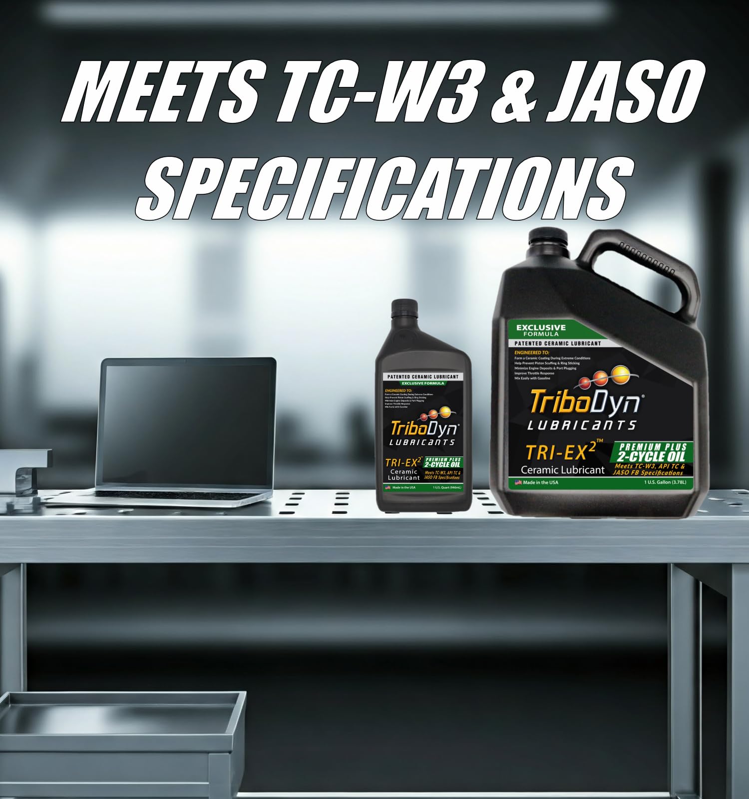 Premium 2-Cycle Engine Oil with Ceramic Coating - API TC JASO FB TC-W3 ISO-EGD Certified - 4 Gallon Case - Ideal for Marine Outboards, Motorcycles, Chainsaws & Outdoor Power Equipment