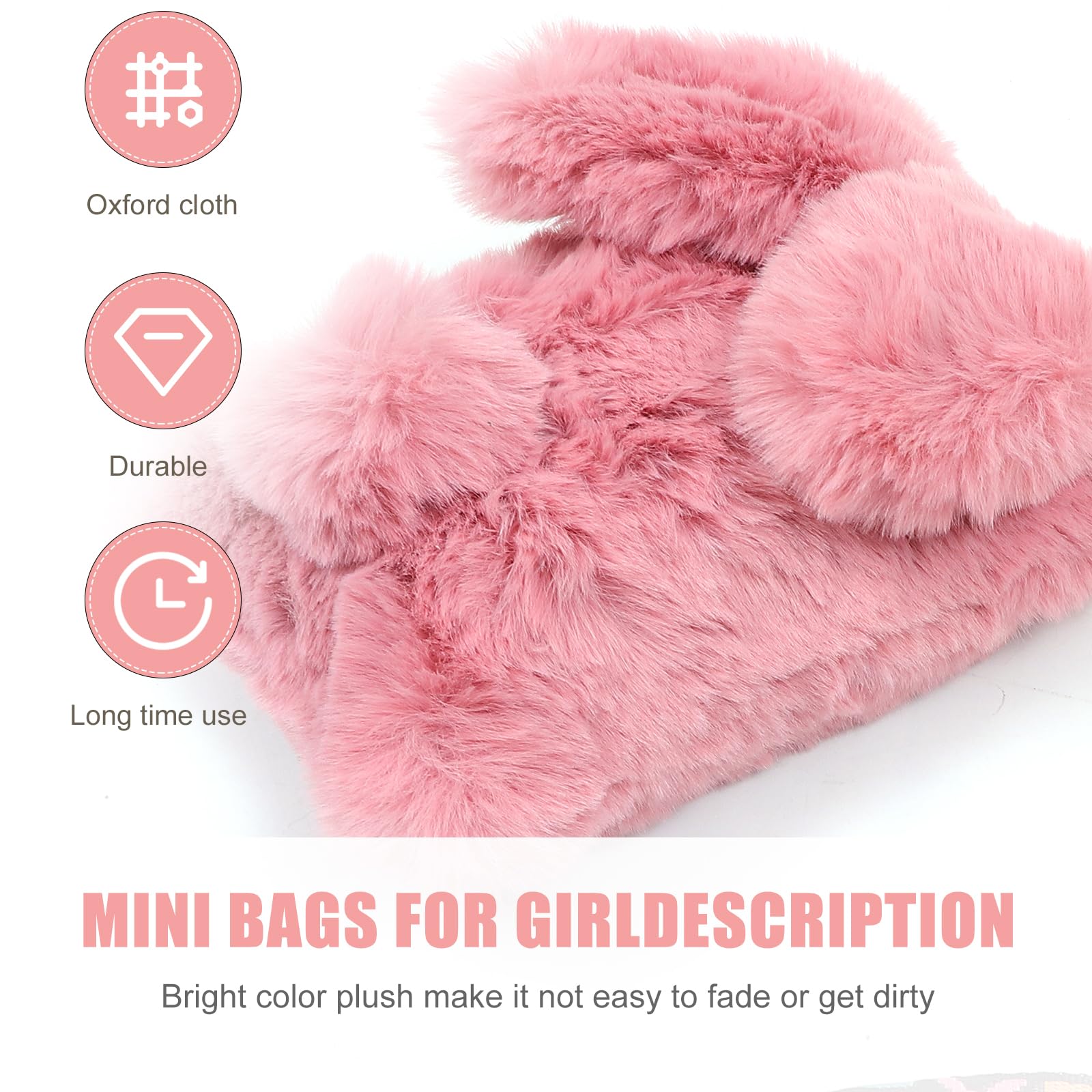 VALICLUD Mini Crossbody Sling Bag - Cute Rabbit Plush Shoulder Purse for Women, Adjustable Strap Messenger Bag (Purple) - Perfect for Travel, Shopping & Daily Use