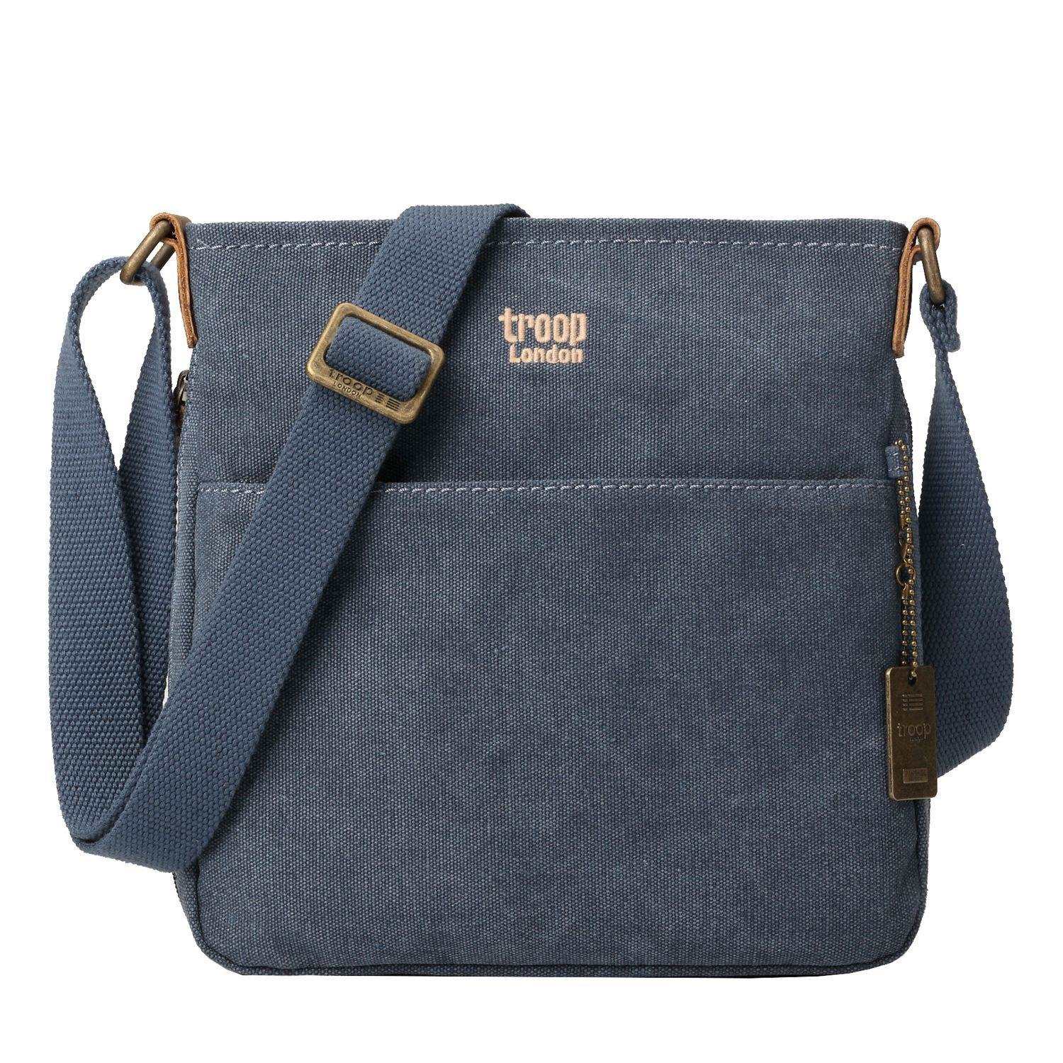 Troop London Classic Canvas Crossbody Bag for Men & Women - Stylish & Durable Shoulder Bag for Travel, Work & Everyday Use