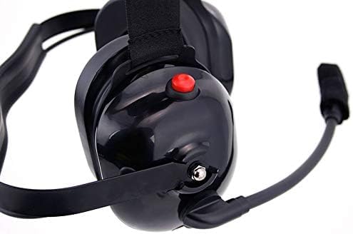 Durable Behind-the-Head Headset for Dual Two-Way Handheld Radios | Racing Communication Headset with Dual PTT & Two 5-Pin Input Jacks | Perfect for Motorsports, Construction & Outdoor Adventures