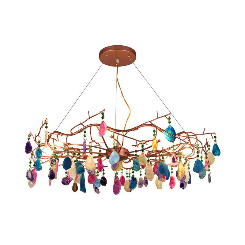 Luxury Agate Crystal Chandelier - Handcrafted Modern Ceiling Light Fixture for Dining Room, Living Room, Foyer | Elegant Home Decor Lighting for Luxury Villas & Mansions
