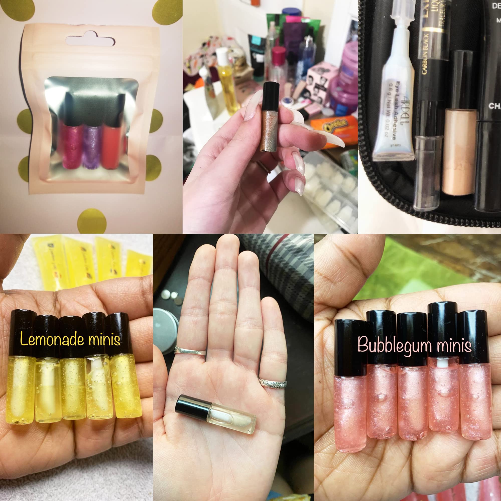 Honbay 10PCS 1.2ml Mini Refillable Clear Empty Lip Gloss Containers - Travel Size Lip Gloss Bottles & Tubes for DIY Lipstick Samples, Lip Balms - Perfect for Makeup Artists, Beauty Salons and Personal Cosmetic Storage