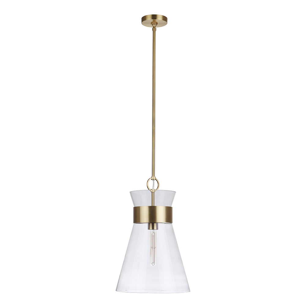 Alicia 1-Light Brass Pendant Light Fixture - Perfect for Kitchen Island, Dining Room, or Entryway Lighting