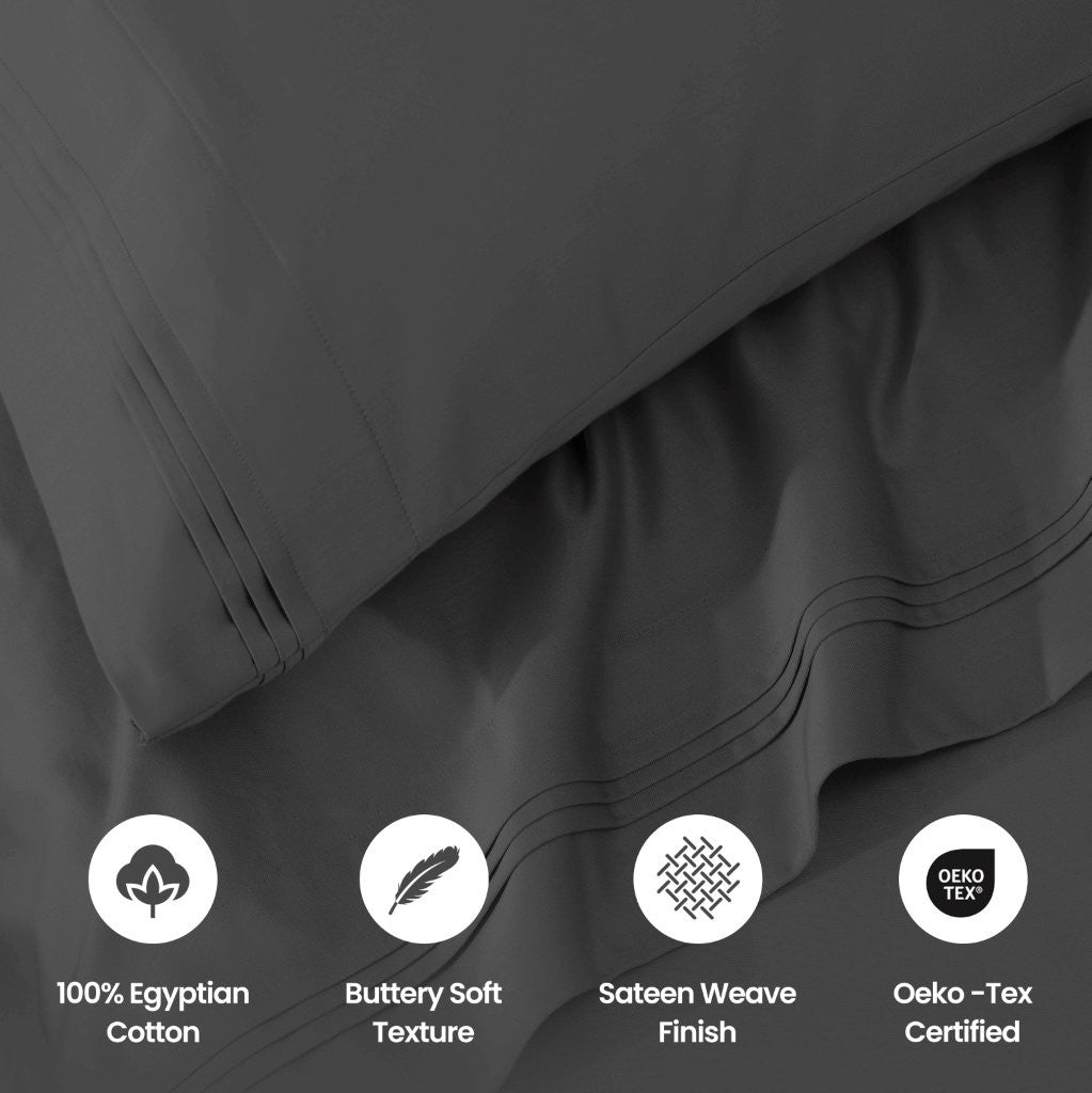 Premium 1000 Thread Count Egyptian Cotton Sheet Set - Eco-Friendly, Breathable & Hypoallergenic - Perfect for Luxury Bedding & Hot Sleepers