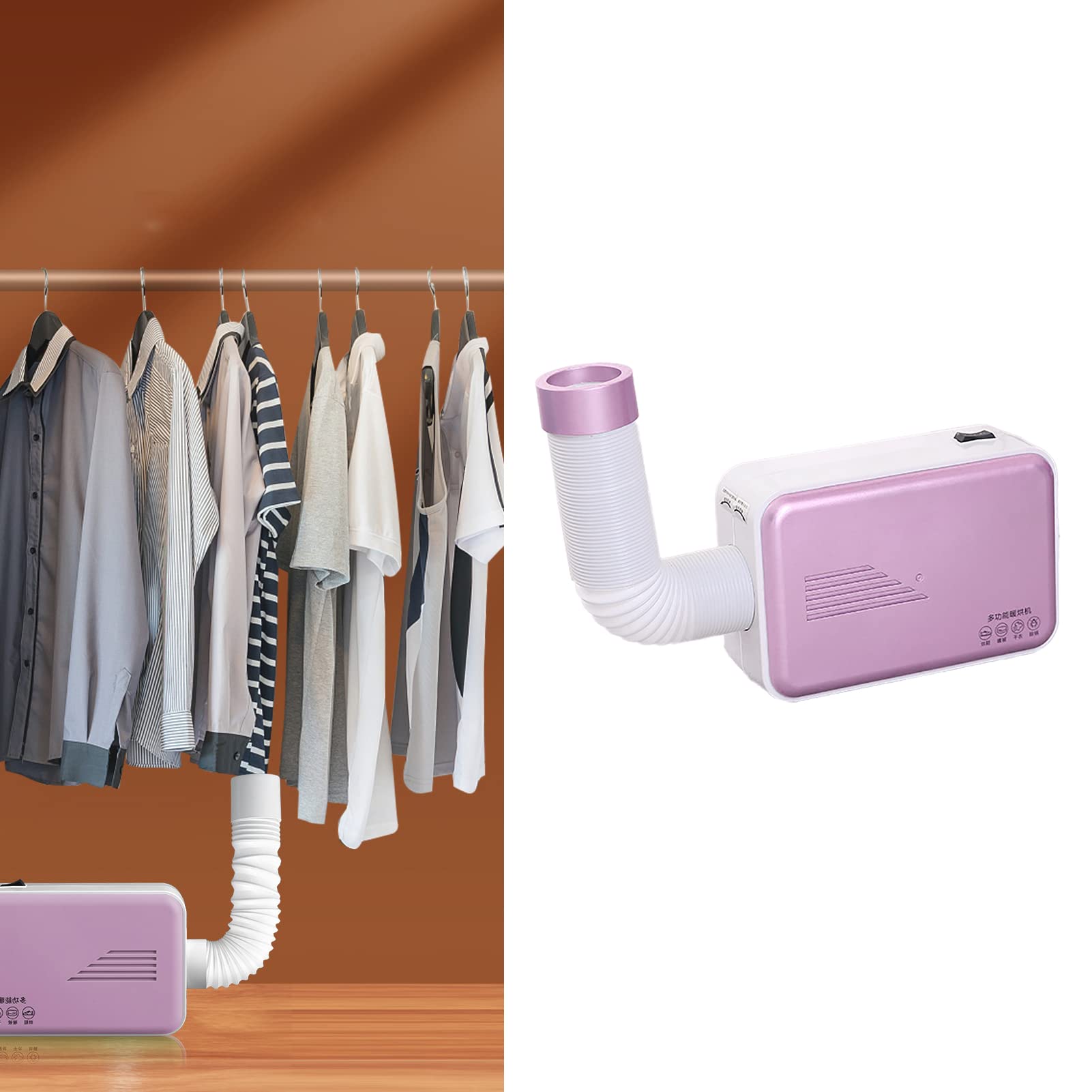 Portable Electric Clothes Dryer 600W - Compact Laundry Dryer for Home, Apartment & Hotel | Fast Drying for Clothes, Shoes & Small Fabrics | Space-Saving Design with EU Round Plug | Perfect for Travel, Dorms & Small Spaces