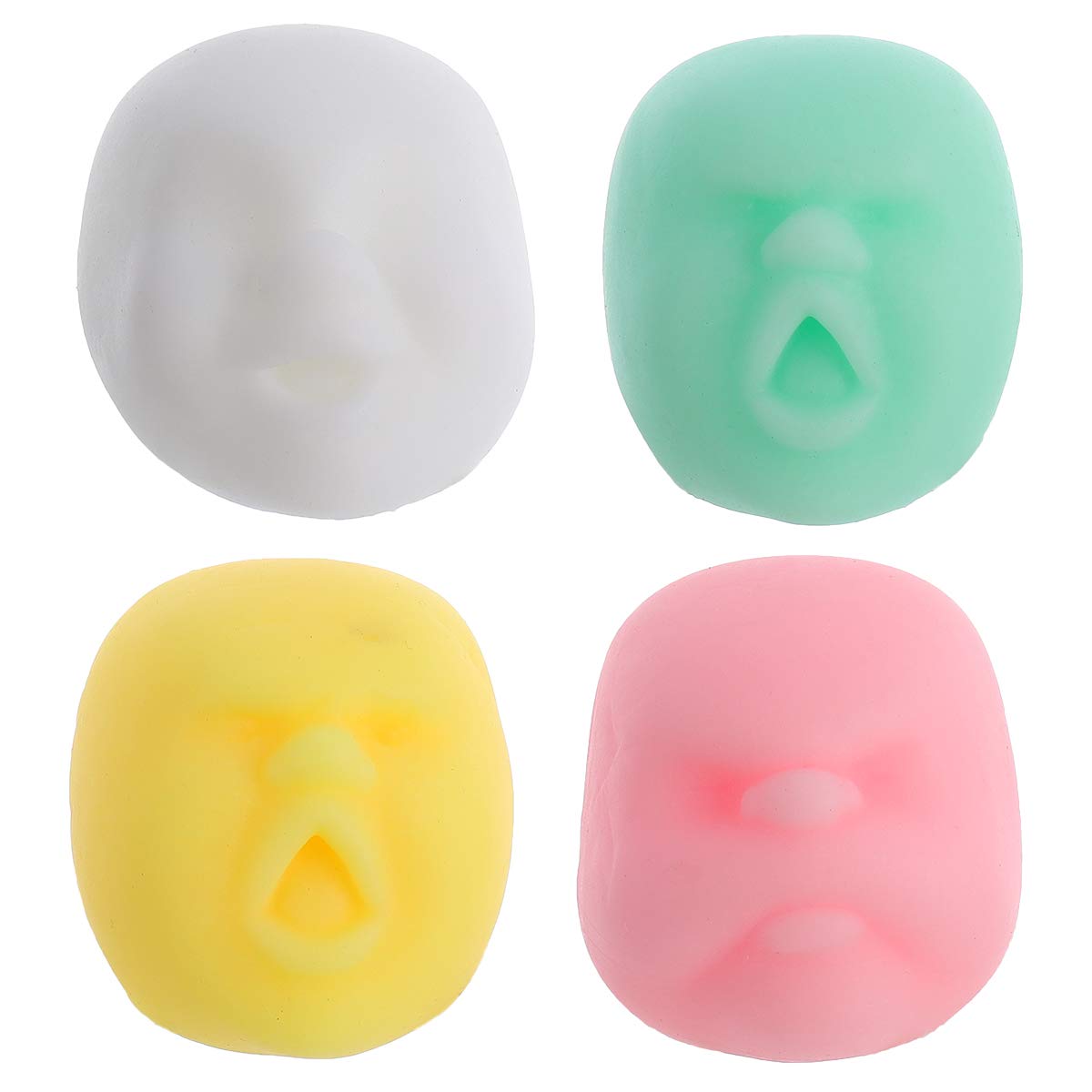 4 Pack Adorable TPR Stress Relief Toys - Safe & Durable Venting Dolls for Anxiety, Anger Management - Perfect for Office, Home, School & Travel Use