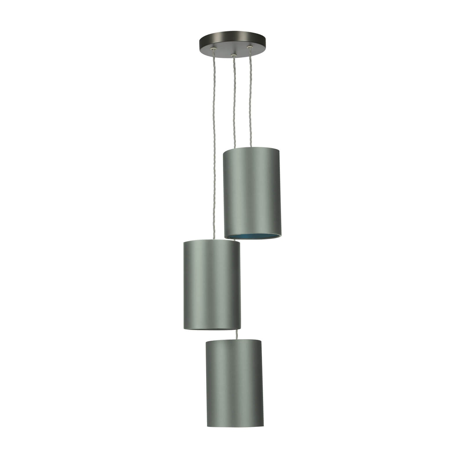 Acton 3-Light Pendant Lighting Fixture in Antique Brass/Satin Chrome with E27 Socket - Perfect for Dining Room, Kitchen Island, or Entryway Lighting