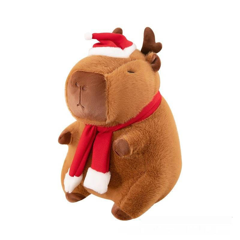 Christmas Capybara Plush Toy | Soft Stuffed Animal Gift for Kids & Adults | Perfect for Holiday Decor, Cuddling & Gifts