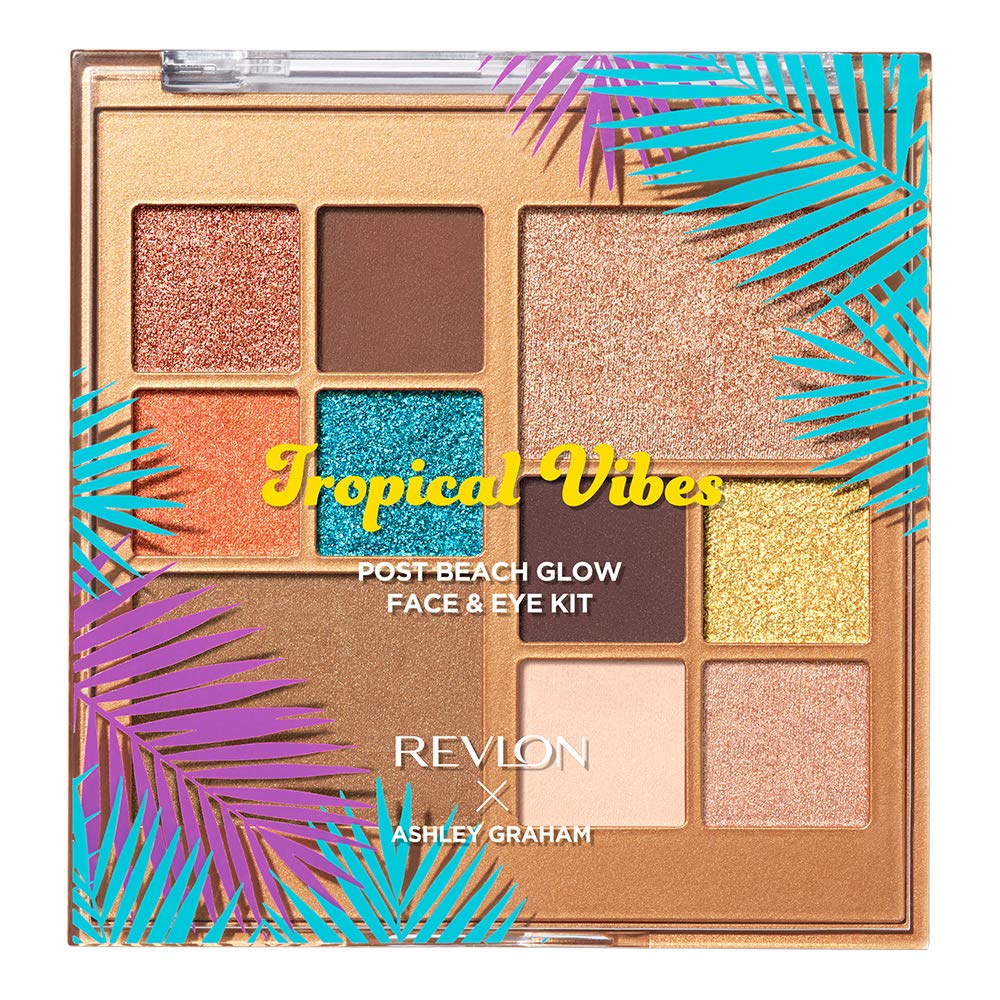 REVLON Post Beach Glow Face & Eye Kit - Shade No.1, Hydrating & Brightening Makeup Set for Sun-Kissed Skin | Perfect for Summer, Vacations & Post-Sun Care