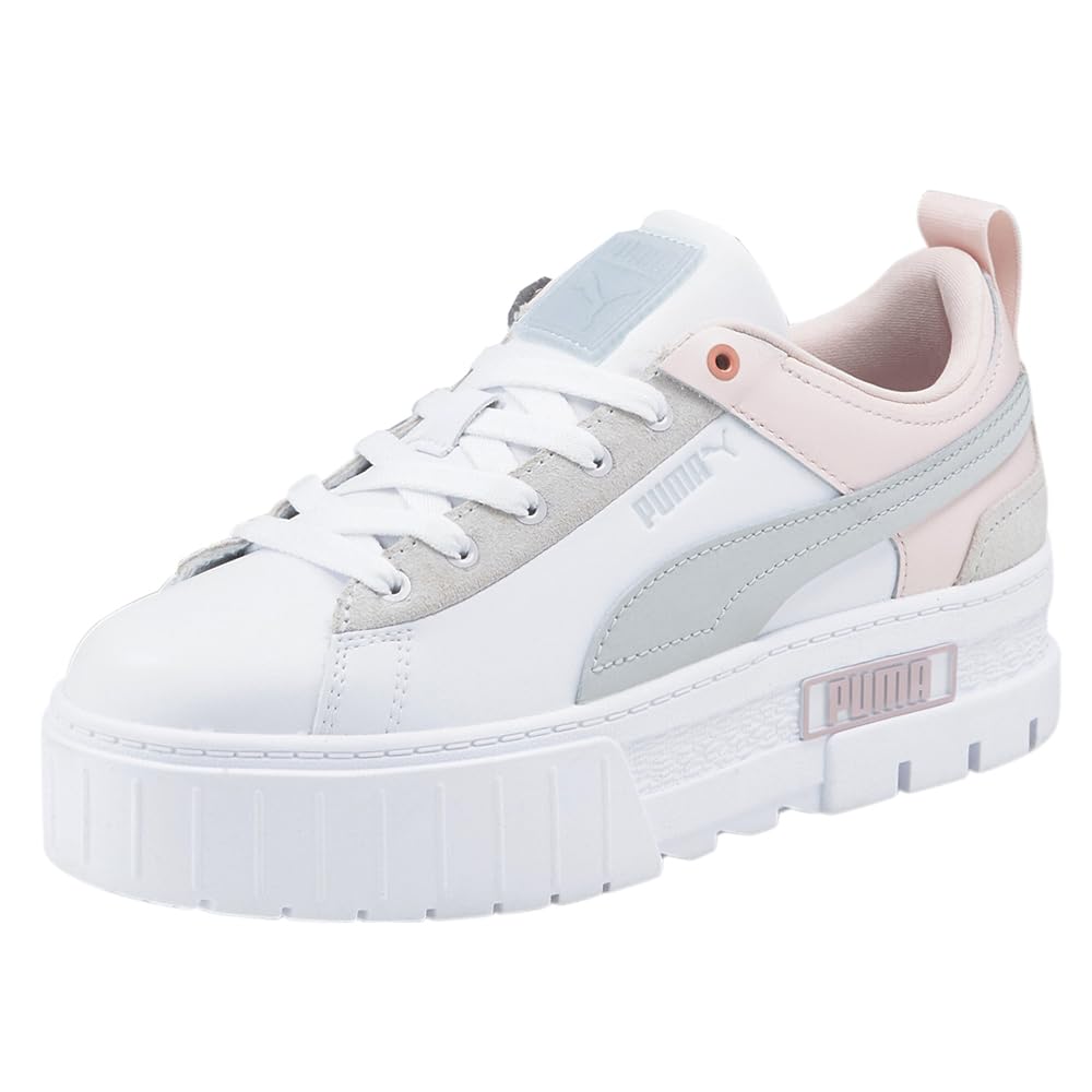 PUMA Mayze Raw Women's Sneakers - White/Chalk Pink Size 9 B (M) | Comfortable Casual Shoes for Walking, Gym & Everyday Wear