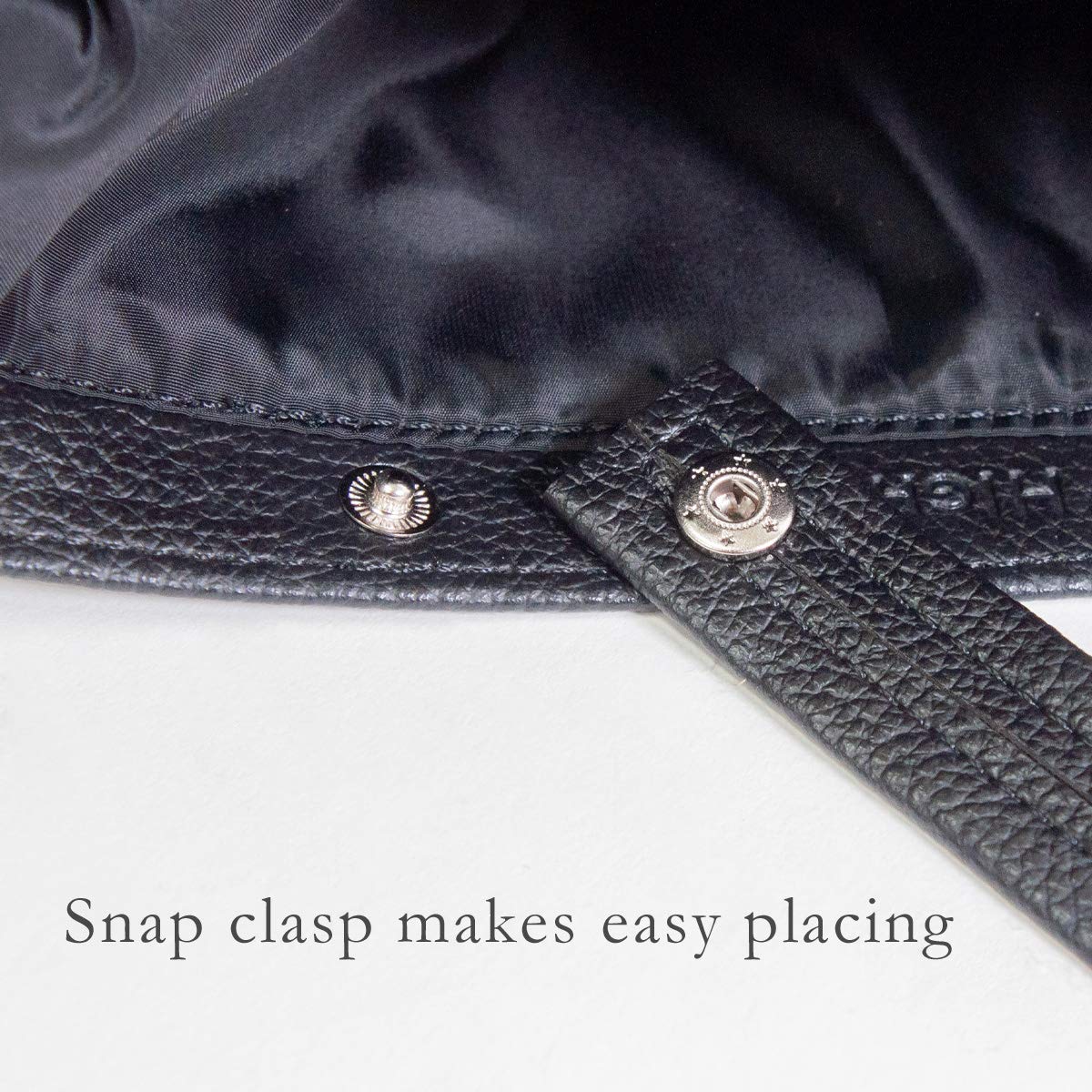 Vegan Leather Utility Storage Sack Hanging Bag for Cars & Kitchen Doors - Black | Multi-Purpose Organizer for Keys, Toys, Groceries & More