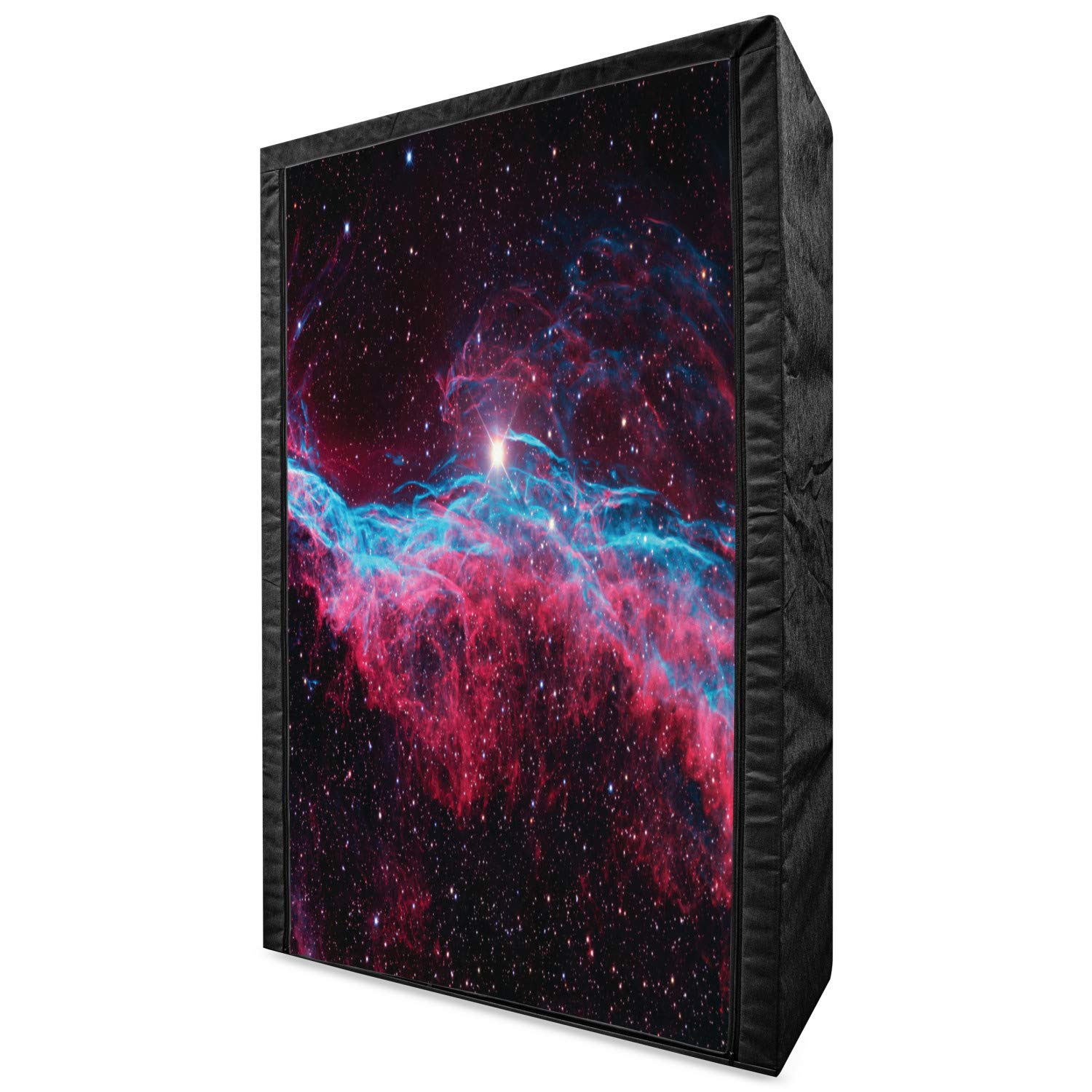 Ambesonne Pink Portable Fabric Wardrobe with Science Cosmos Galaxy Print - 42.5