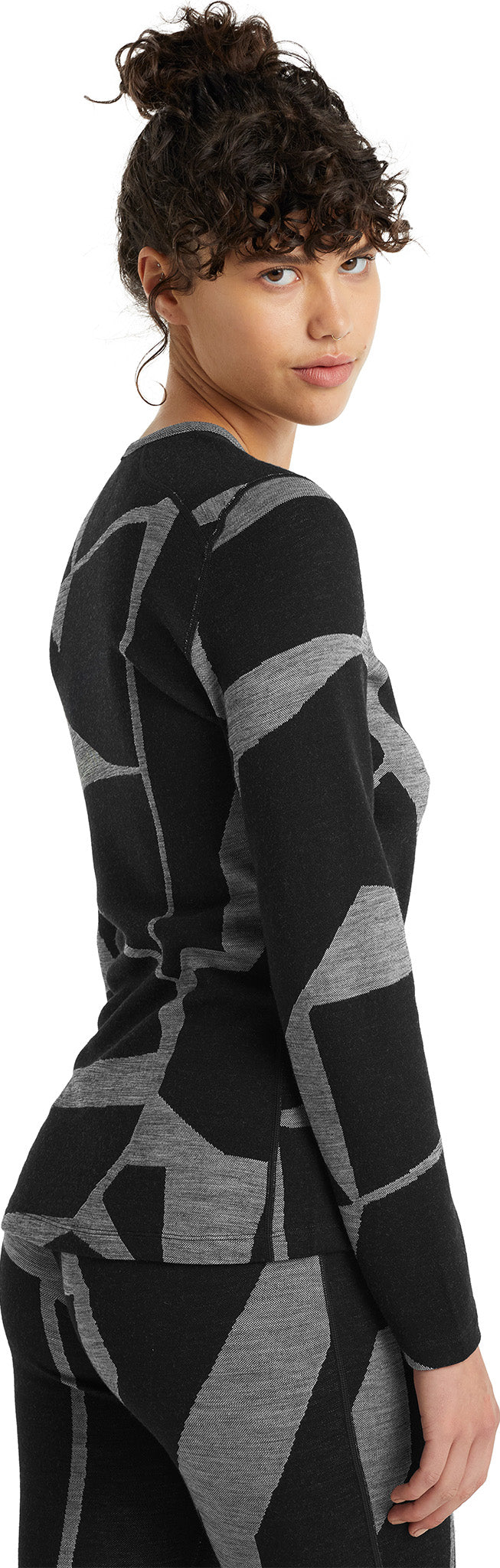 250 Vertex Fractured Landscapes Women's Long Sleeve Crewneck Base Layer - Thermal Underwear for Hiking, Skiing & Outdoor Activities