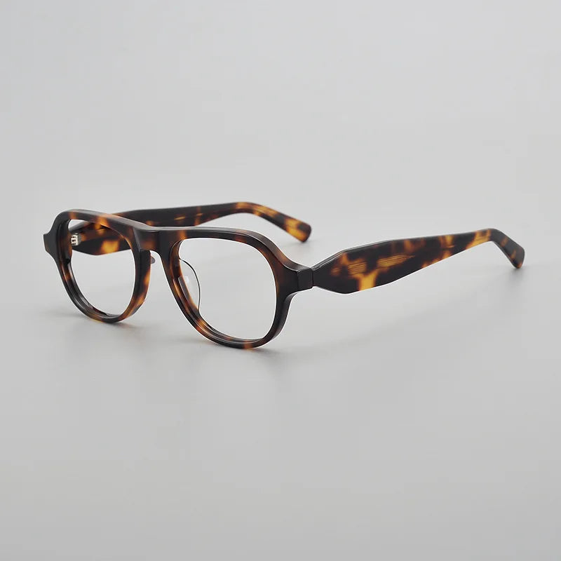 Stylish Black Unisex Acetate Eyeglasses - Oval Full Rim Frame with Brow Line Design 95001 | Perfect for Work, Reading & Fashion Accessories