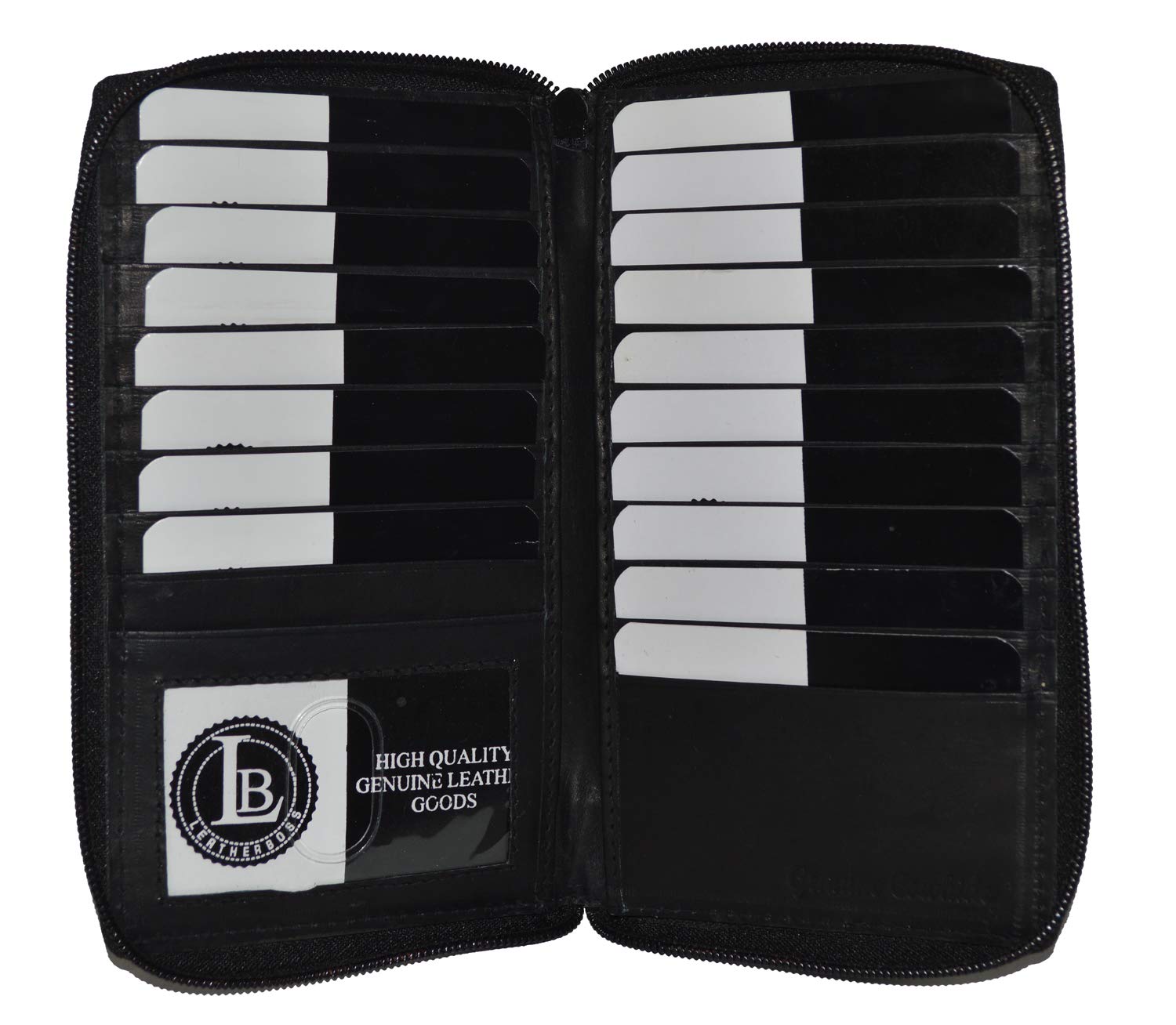 Premium Leather Credit Card Holder & Tall Wallet with All-Around Zipper - RFID Blocking, Multiple Card Slots - Perfect for Travel, Business & Everyday Use