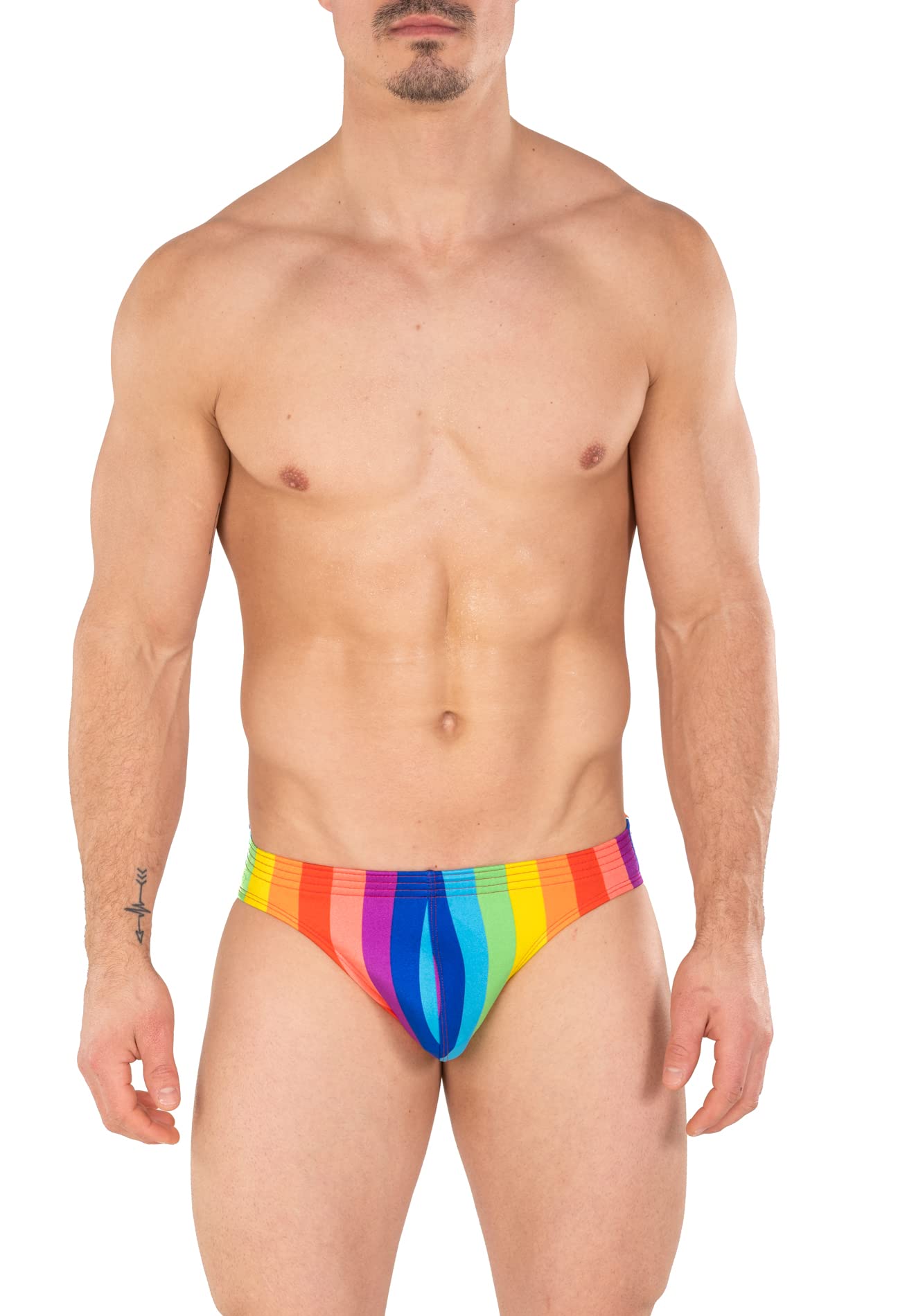 Gary Majdell Sport Men's Print Contour Pouch Bikini Swimsuit - Quick Dry Swim Briefs for Beach, Pool & Water Sports | Comfortable & Stylish Swimwear