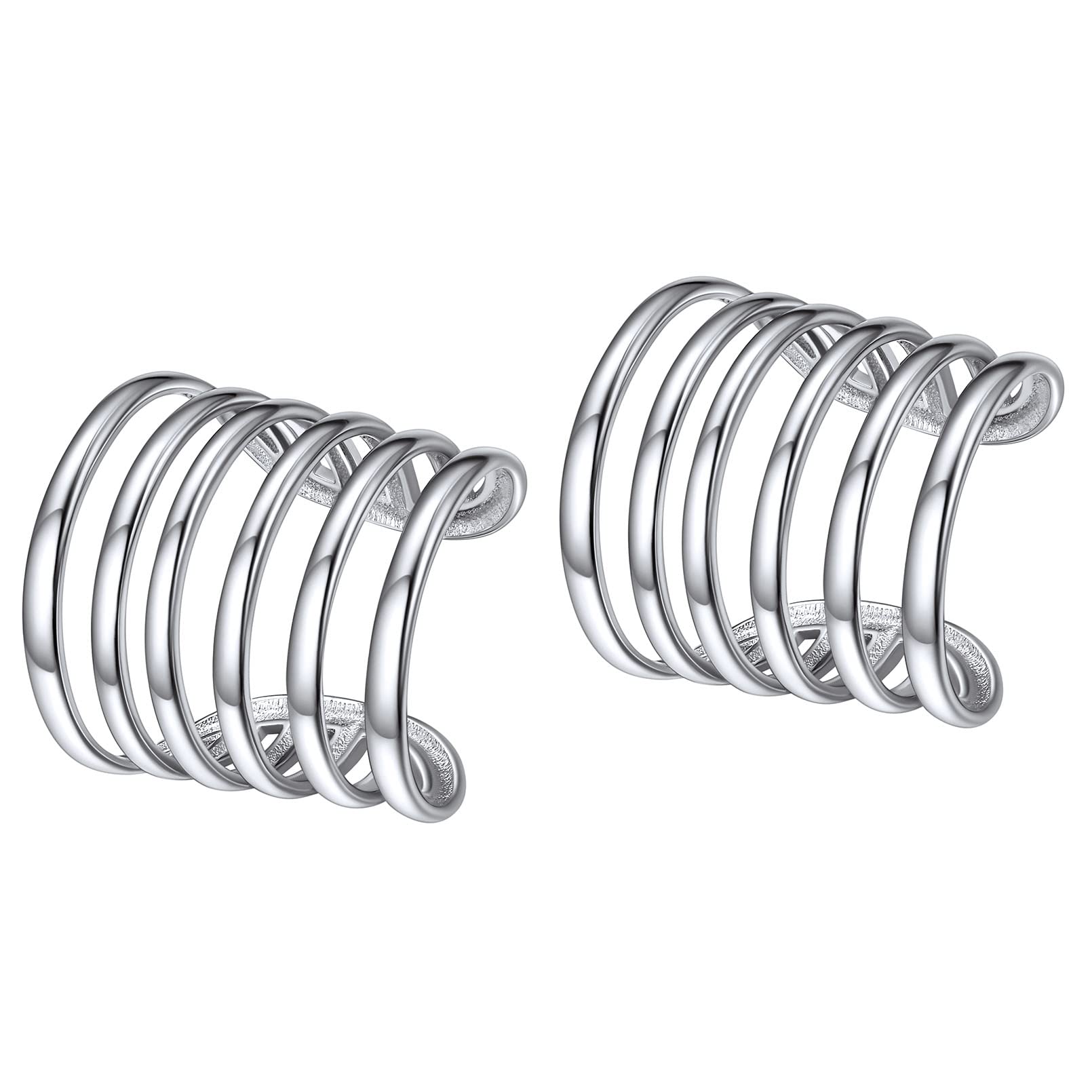 ChicSilver 925 Sterling Silver Non-Piercing Clip-On Ear Cuff Cartilage Earrings for Women - Trendy Boho Jewelry Gift with Box | Perfect for Parties, Weddings & Everyday Wear