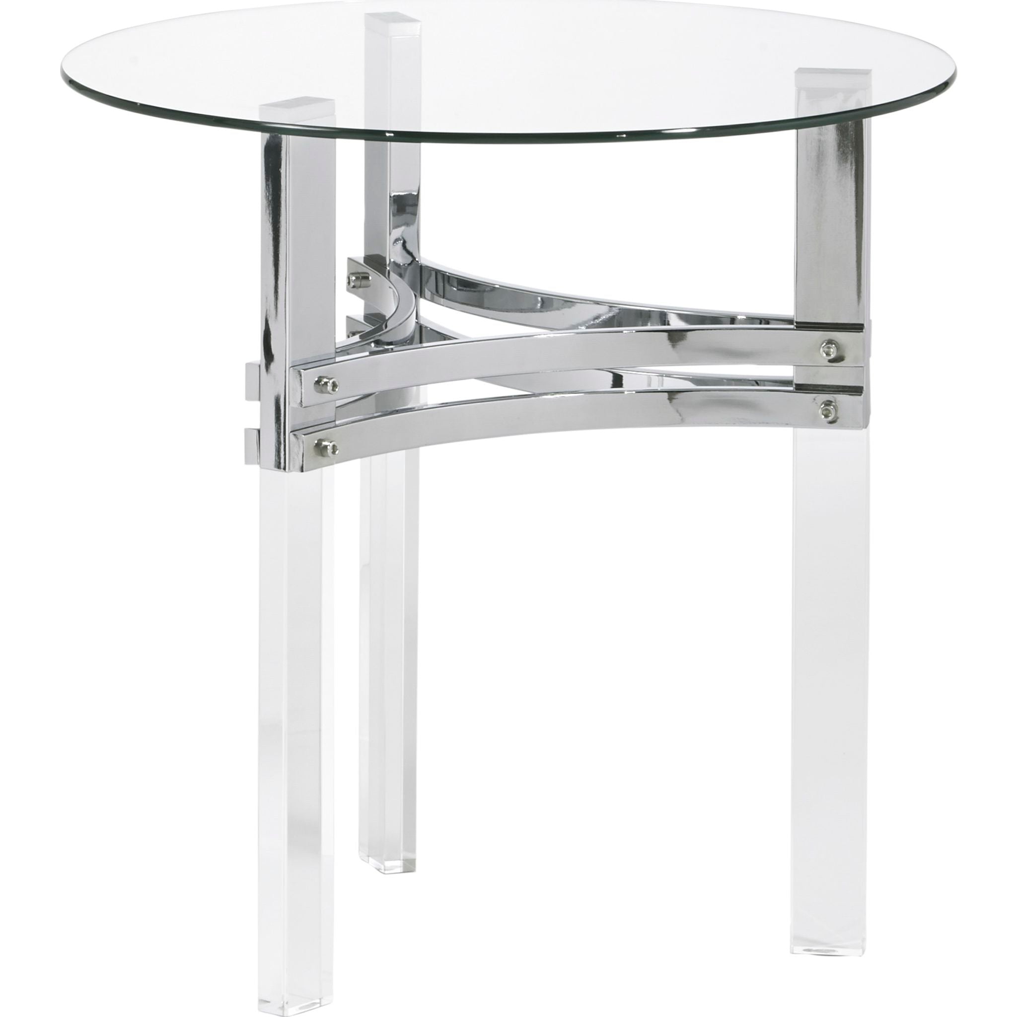 Braddoni Modern End Table with Chrome Finish - Stylish Side Table for Living Room, Bedroom, or Office