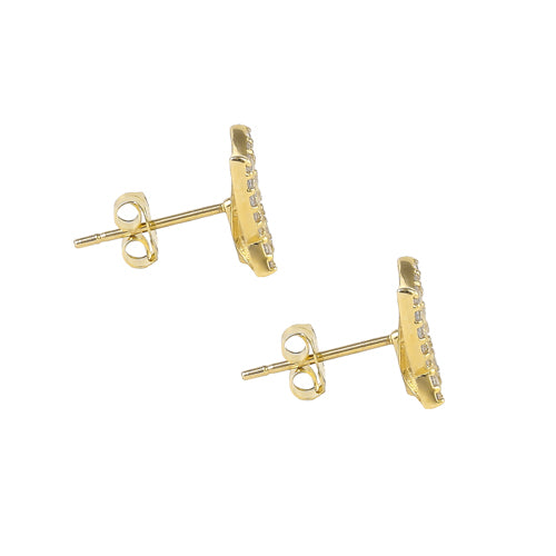 14K Solid Gold Pink CZ Butterfly Stud Earrings for Women - Elegant Gift for Birthday, Anniversary & Valentine's Day